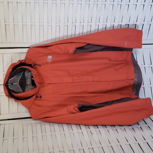 The North Face burnt orange full zip hide hoodie hypervent mens wind jac… - Picture 1 of 7